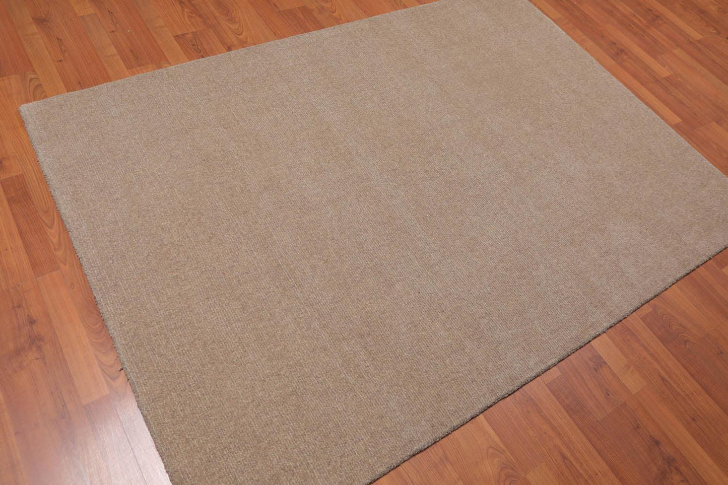 4'7" x 6’7" Handmade Loop & cut Pile 100% Wool Area rug Modern Tan-1