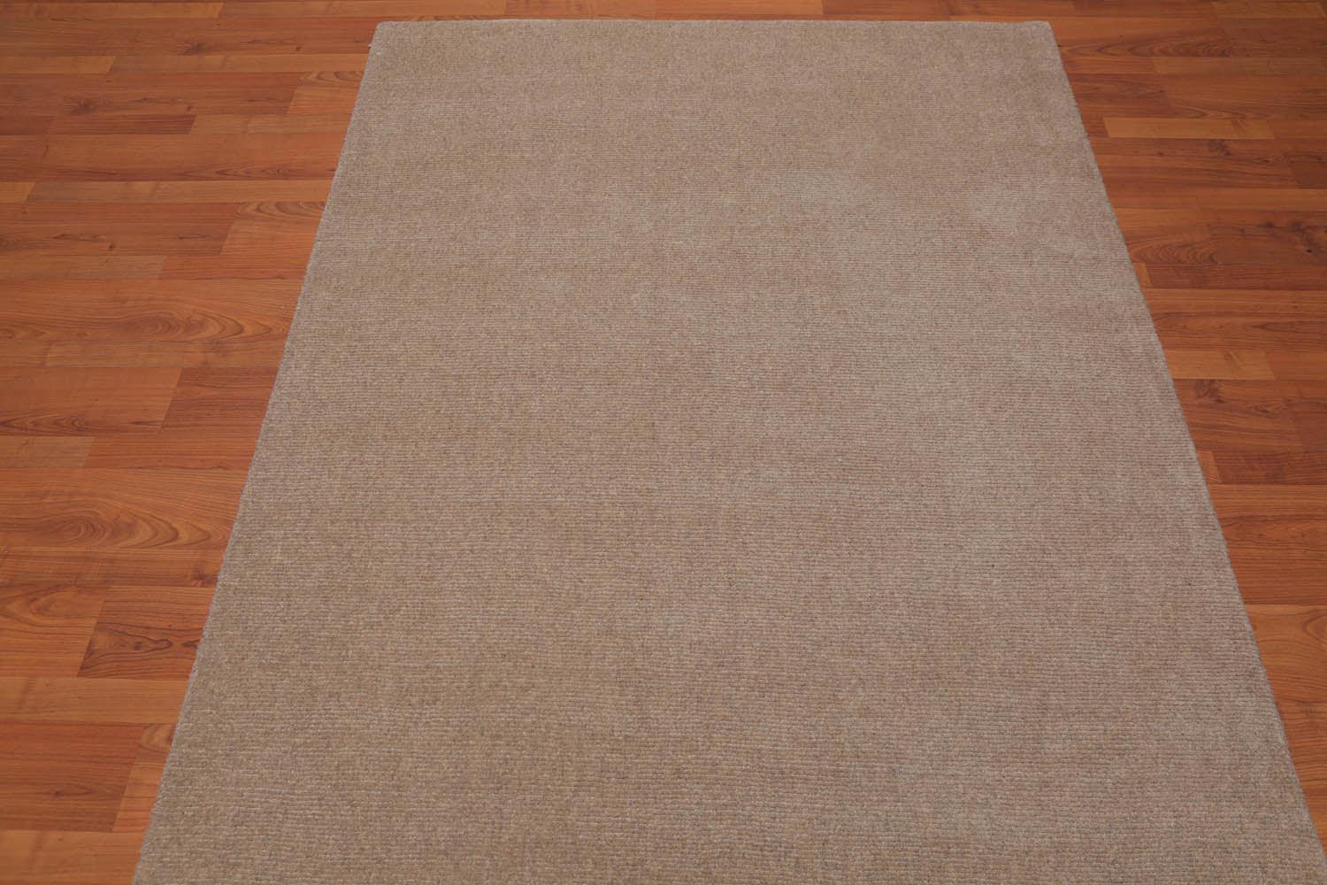 4'7" x 6’7" Handmade Loop & cut Pile 100% Wool Area rug Modern Tan-2