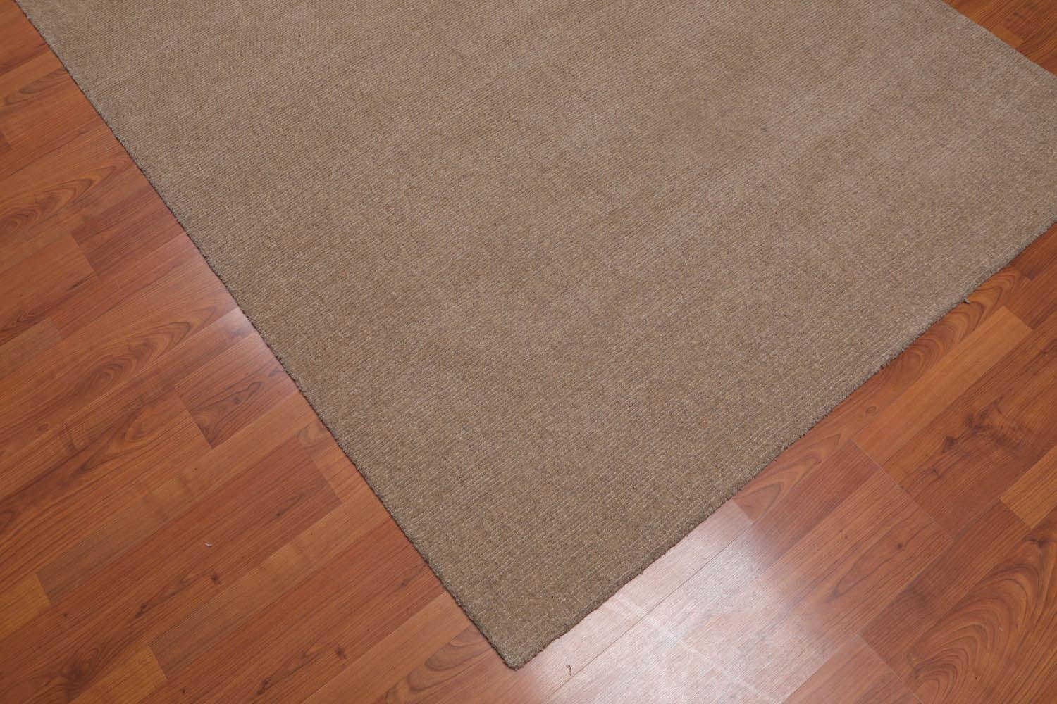 4'7" x 6’7" Handmade Loop & cut Pile 100% Wool Area rug Modern Tan-3