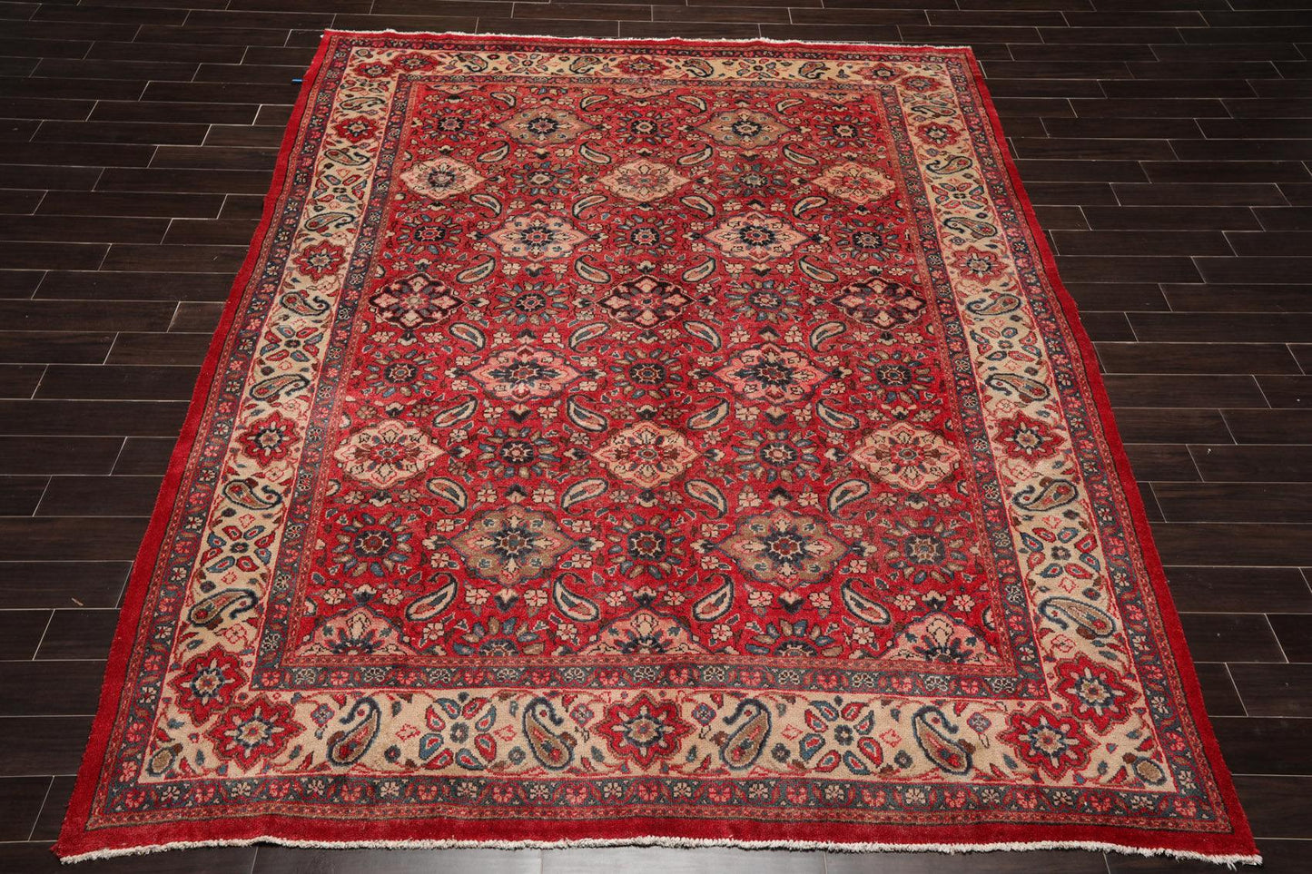 8'10" x 11'7" Hand Knotted 100% Wool Traditional Mahal Oriental Area Rug Red-2