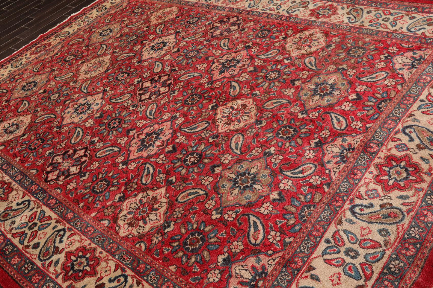 8'10" x 11'7" Hand Knotted 100% Wool Traditional Mahal Oriental Area Rug Red-3