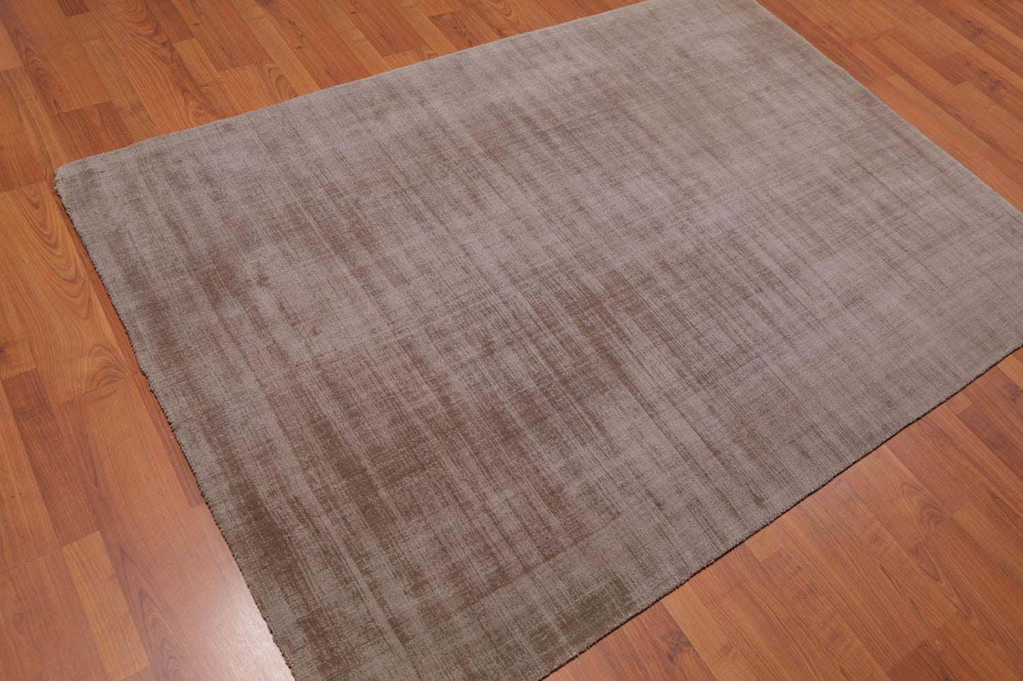 4'7" x 6’7" Handmade Loop & cut textured Pile Bamboo silk Area rug Modern Suede-1