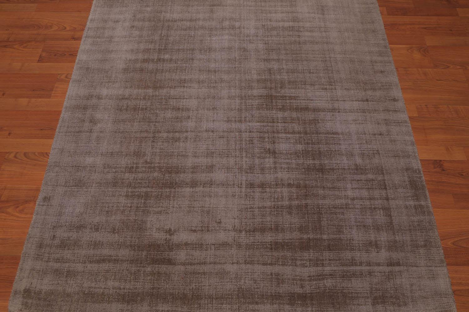4'7" x 6’7" Handmade Loop & cut textured Pile Bamboo silk Area rug Modern Suede-3