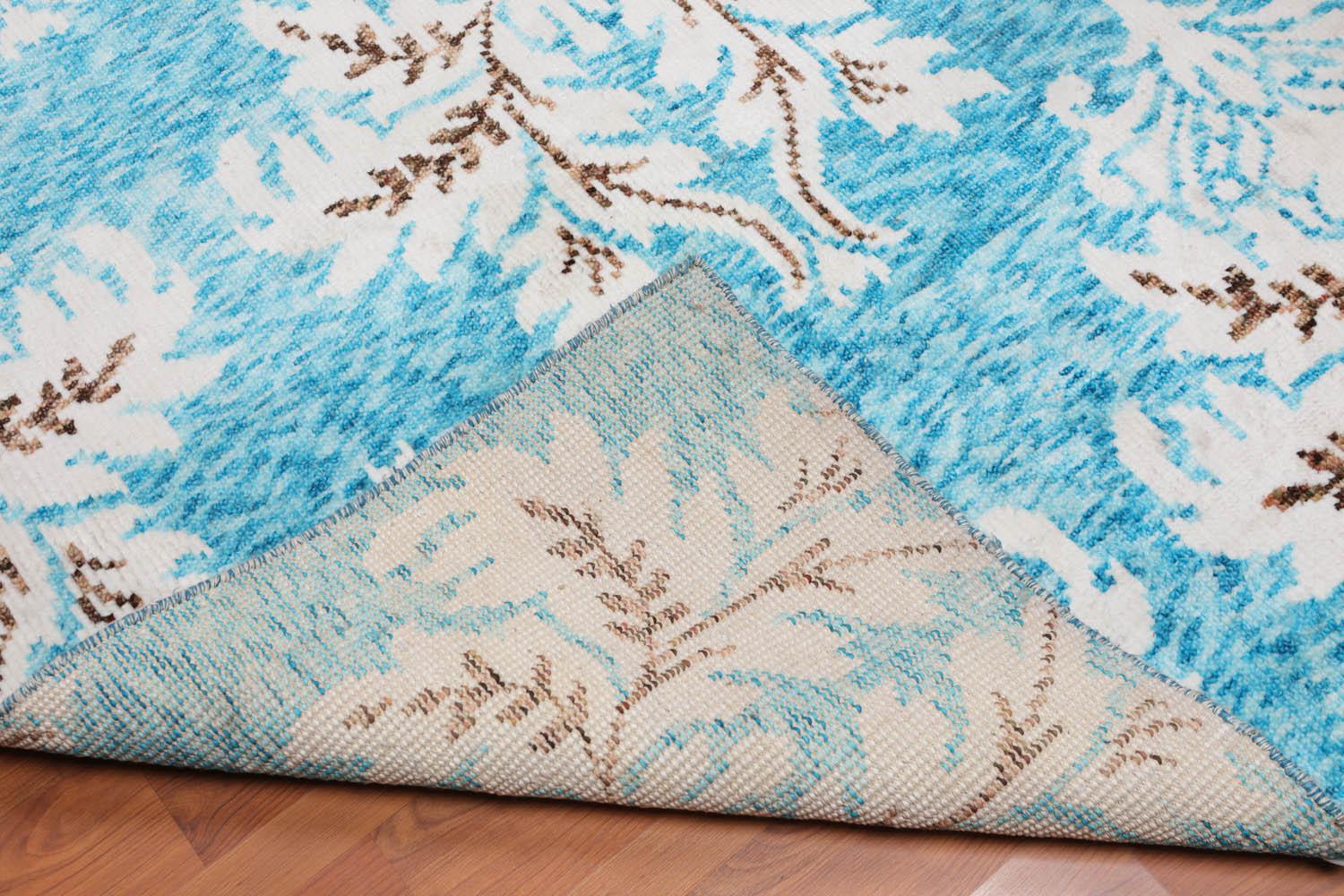 5'8" x 8' Handmade Traditional Oriental Area Rug Modern Aqua-4
