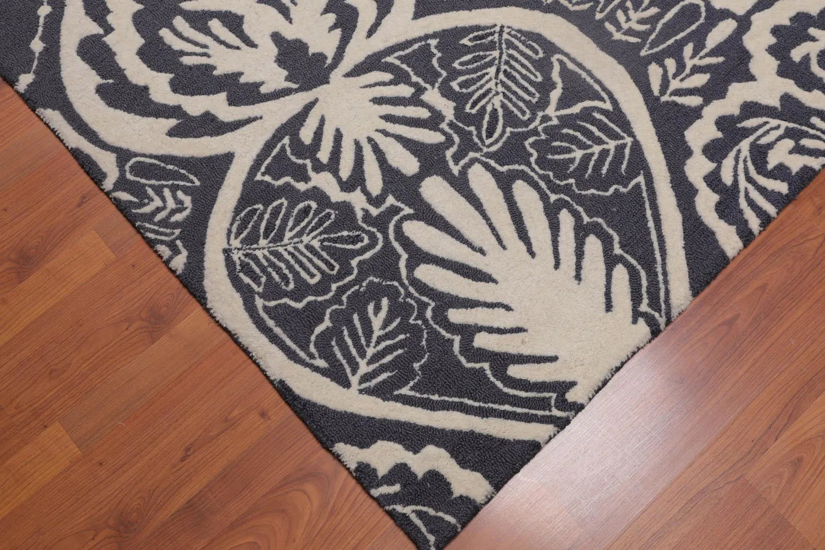 5' x 8' Handmade Loop & cut pile 100% Wool Traditional Oriental Area rug Ivory-4