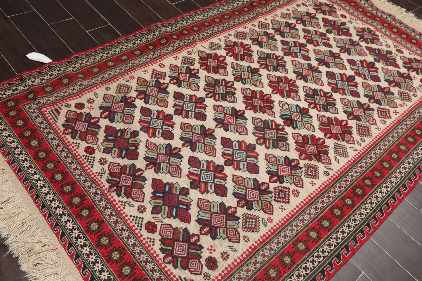 5'3" x 8'6" Vintage Wool Foundation Hand Knotted Wool Area Rug Beige-2