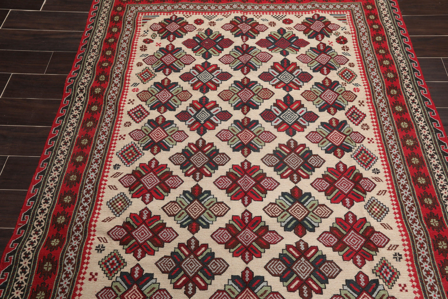 5'3" x 8'6" Vintage Wool Foundation Hand Knotted Wool Area Rug Beige-3