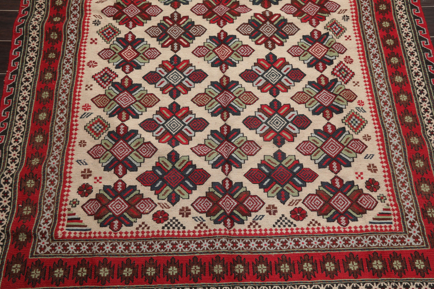 5'3" x 8'6" Vintage Wool Foundation Hand Knotted Wool Area Rug Beige-4