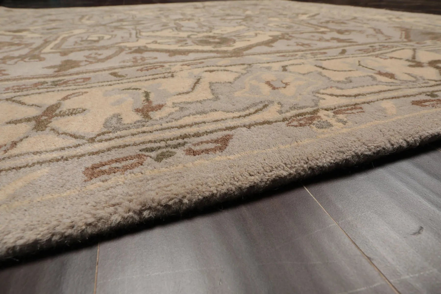 LoomBloom Multi Size Gray Hand Tufted Traditional Geometric Wool Oriental Area Rug-4