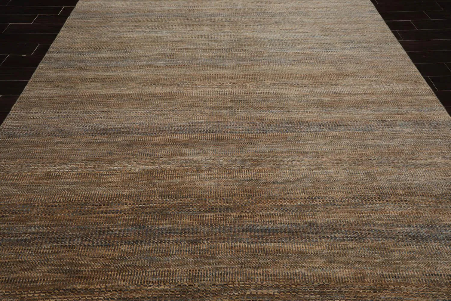 8'x10' Moss Hand Knotted Modern Geometric Tibetan Wool and Bamboo Silk Oriental Area Rug-4