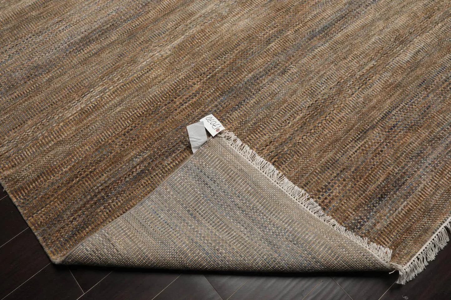 8'x10' Moss Hand Knotted Modern Geometric Tibetan Wool and Bamboo Silk Oriental Area Rug-3