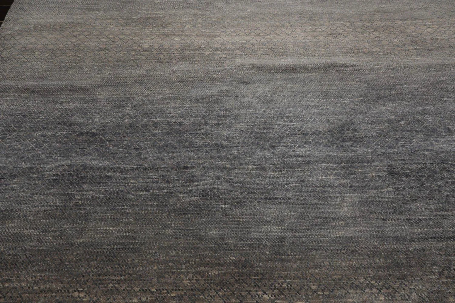 8'x10' Slate Hand Knotted Modern Geometric Tibetan Wool and Bamboo Silk Oriental Area Rug-4