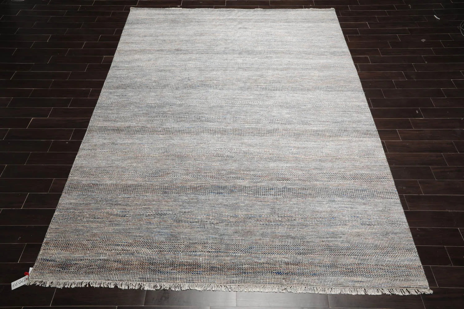 8x10 Cream, Gray Hand Knotted Grass 100% Wool Modern & Contemporary Oriental Area Rug-2