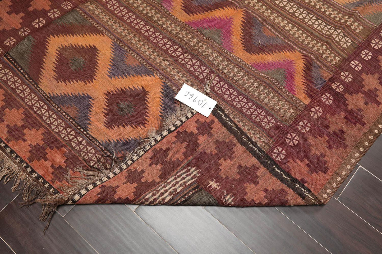 4'8"x10'6" Vintage Hand-Woven Turkish Kilim Southwestern Oriental Area Rug Rust-4