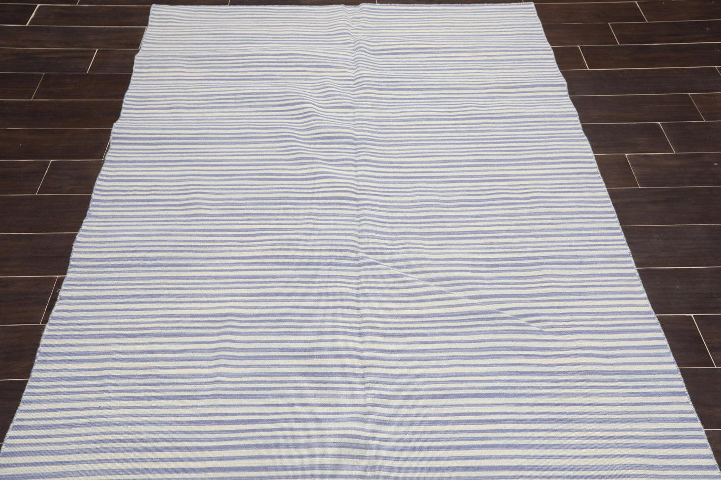 5' x 8' Hand Woven Wool Reversible Dhurry Flatweave Area Rug Traditional Off White-2