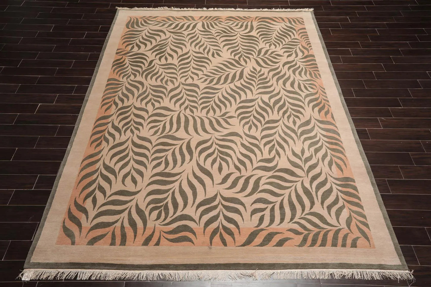 9' x 12' Hand Knotted 100% Wool Transitional Oriental Area Rug Beige-1