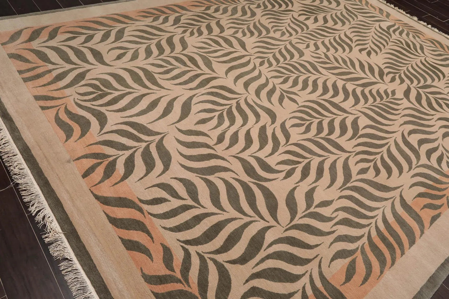 9' x 12' Hand Knotted 100% Wool Transitional Oriental Area Rug Beige-3