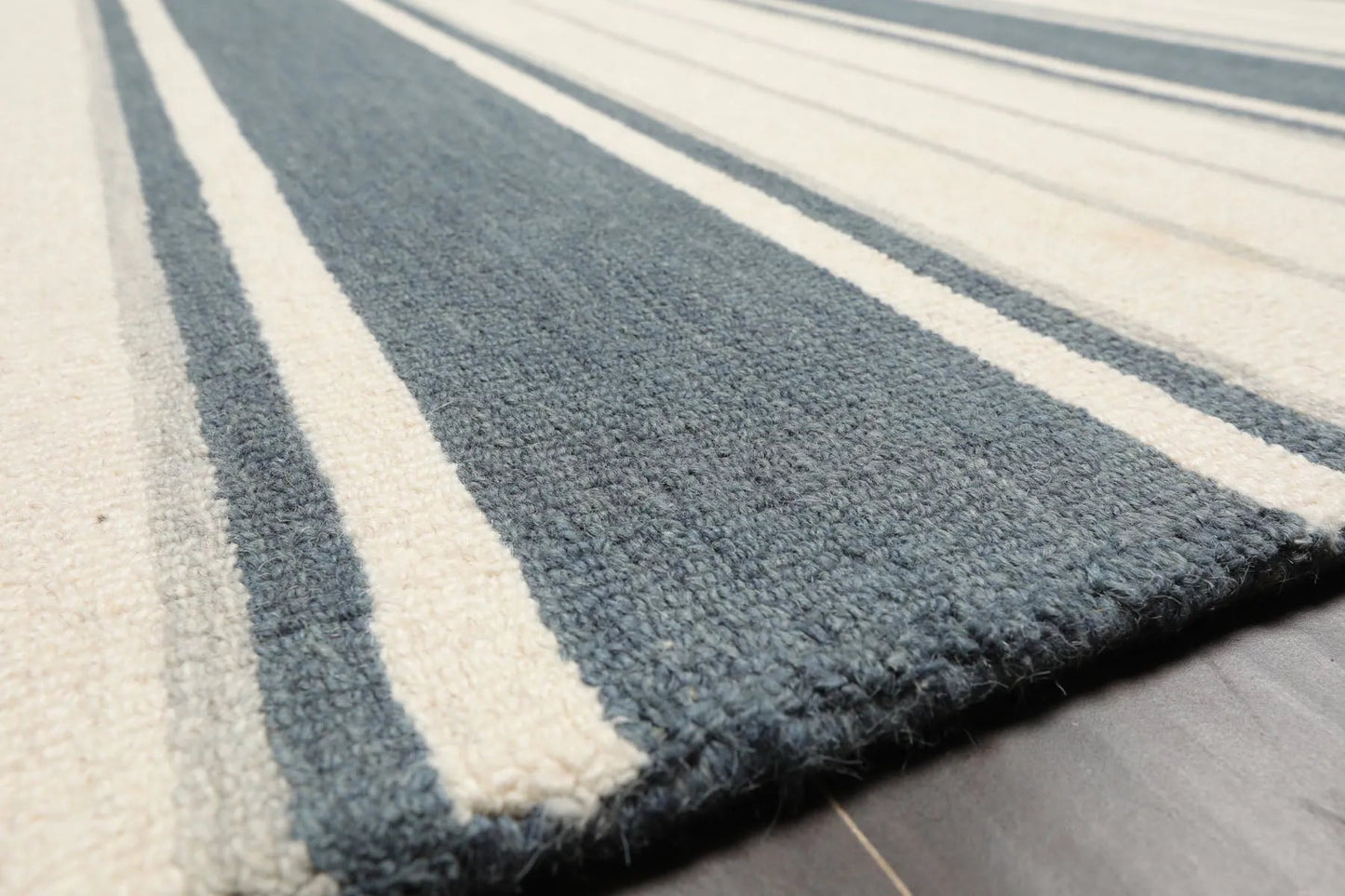 LoomBloom Multi Size Slate Hand Tufted Contemporary Striped Wool Oriental Area Rug-3