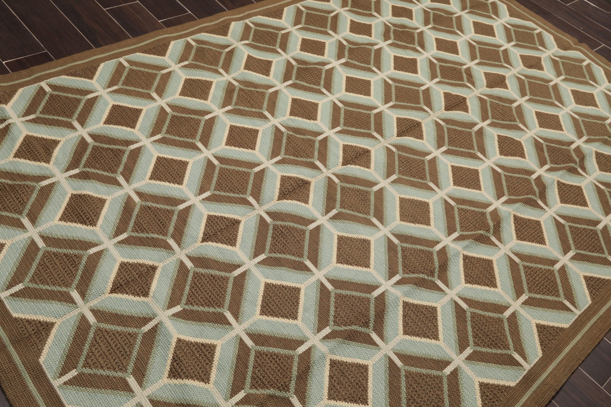 6' x 9'4" Hand Woven Portuguese French Aubusson Flat Weave Wool Area Rug Brown-2