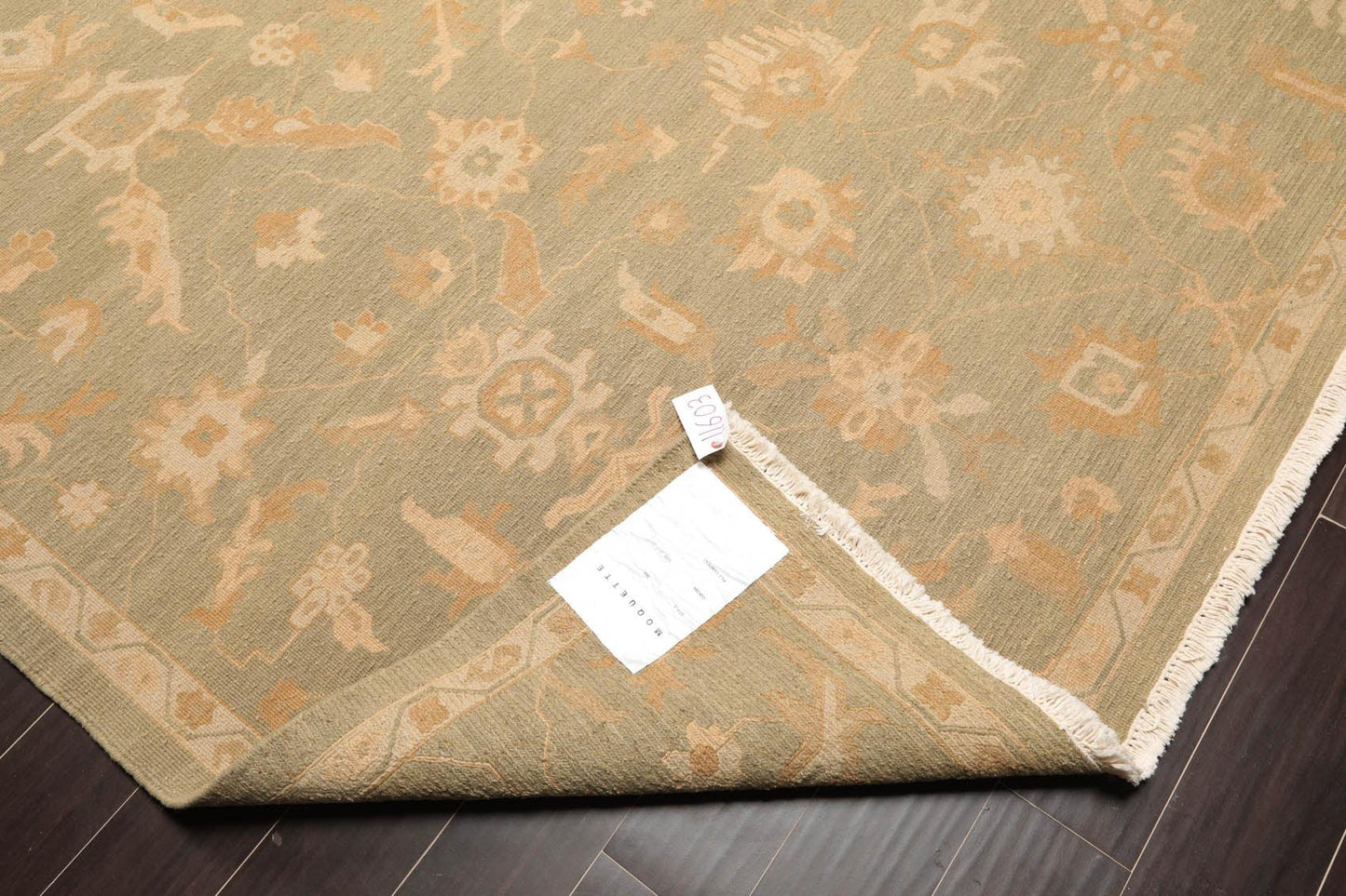 7'7" x 9'9"  Hand Knotted 100% Wool Flat Pile Area Rug Sage-4