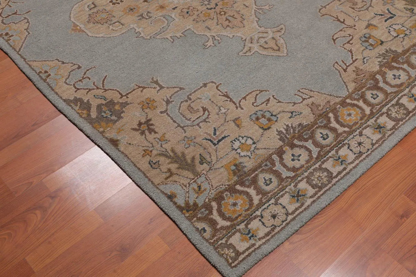 5' x 8' Handmade Medallion 100% Wool Oriental Area Rug Aqua-4