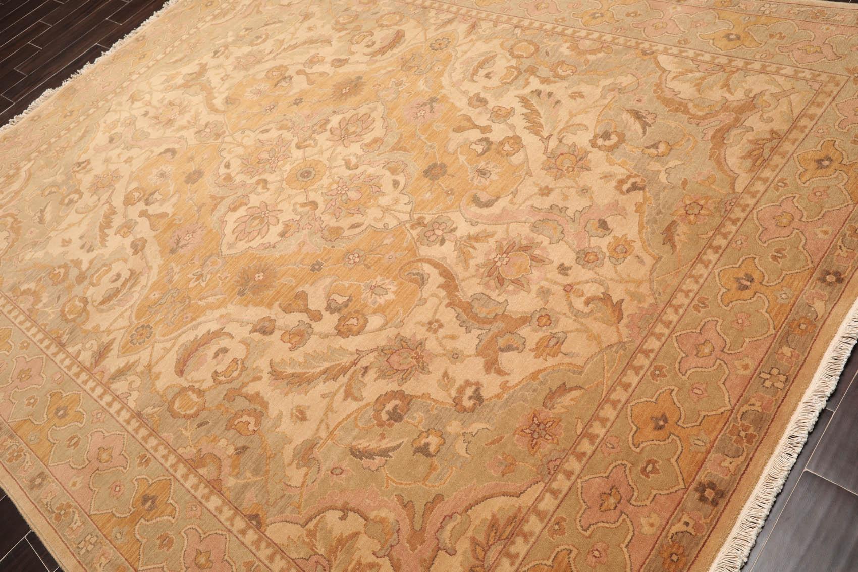 7'9" x 9'9" NA02 Beige Hand Knotted Wool Traditional Oriental Area Rug-2