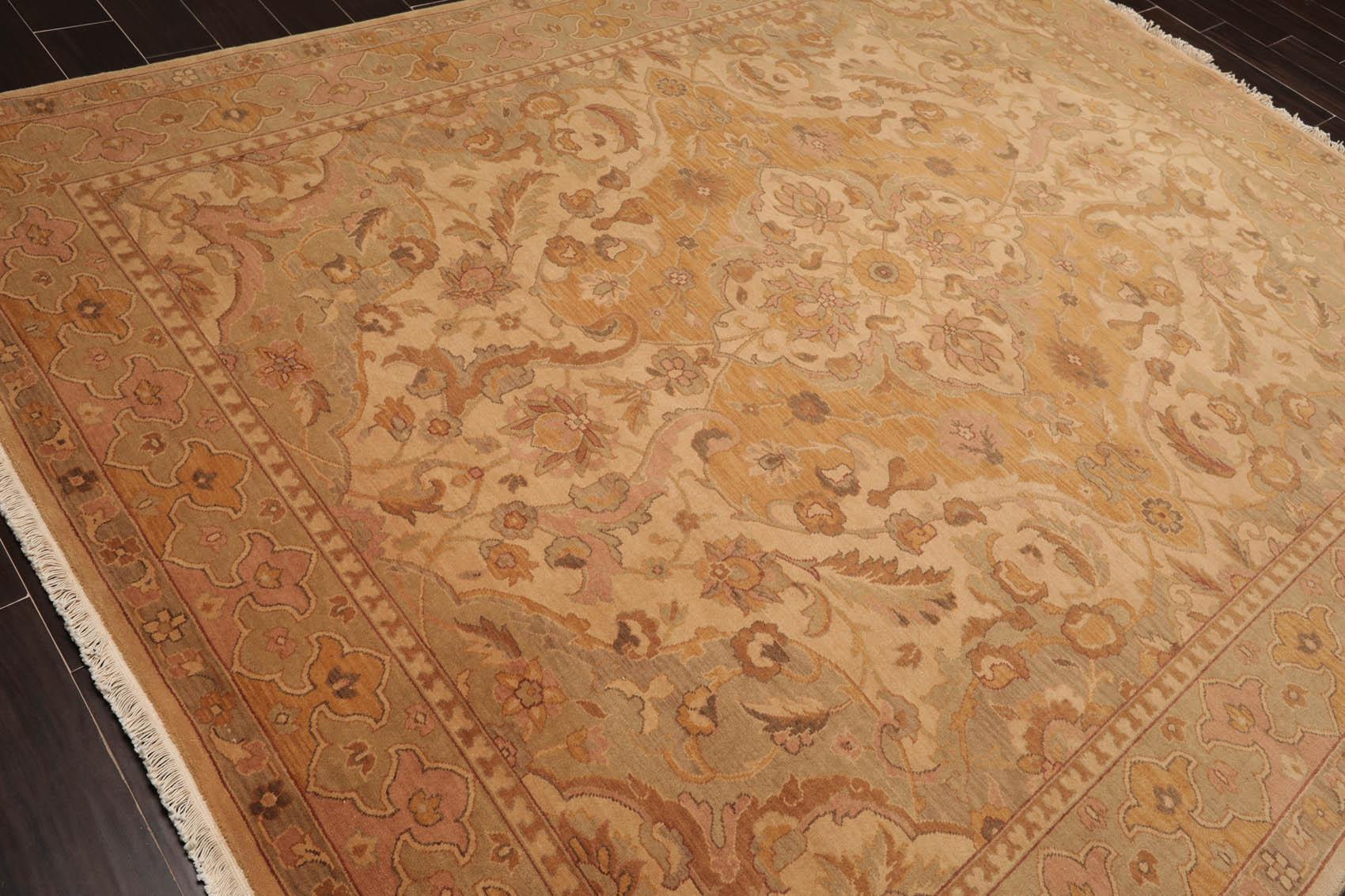7'9" x 9'9" NA02 Beige Hand Knotted Wool Traditional Oriental Area Rug-3