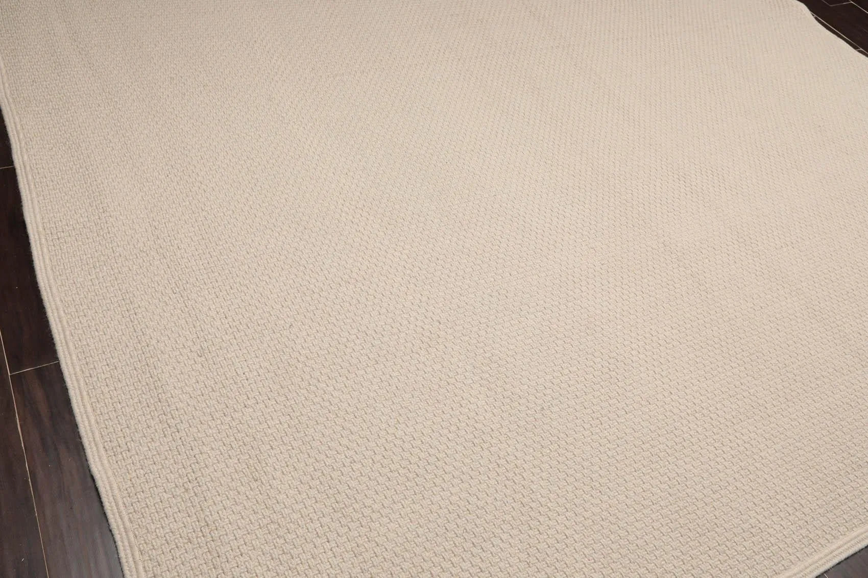 8'x10' Basket weave Oyster Hand Braided Flatweave Wool Area Rug Oatmeal-3