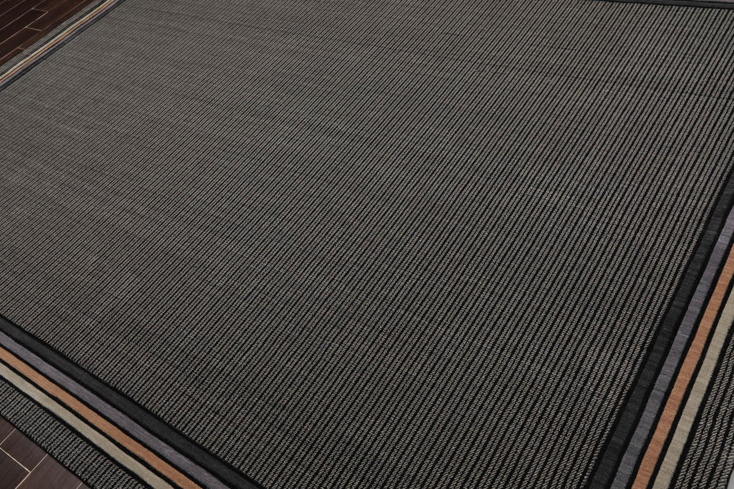 7'9" x 10'10" GR101 Midnight 100% Wool Modern Oriental Area Rug Black-2