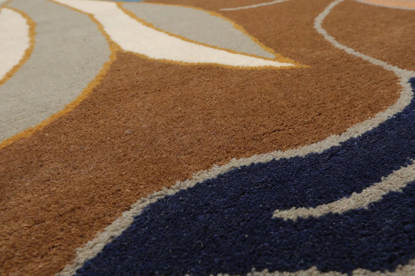 LoomBloom Multi Size Brown Hand Tufted Contemporary Floral Wool Oriental Area Rug-4