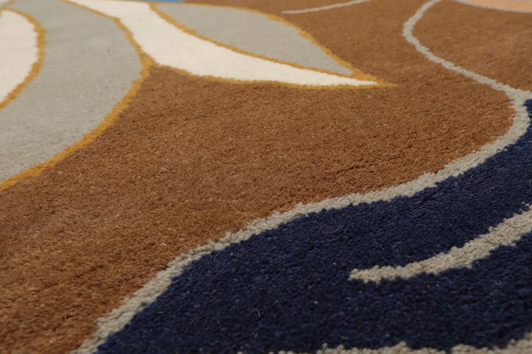 LoomBloom Multi Size Brown Hand Tufted Contemporary Floral Wool Oriental Area Rug-4