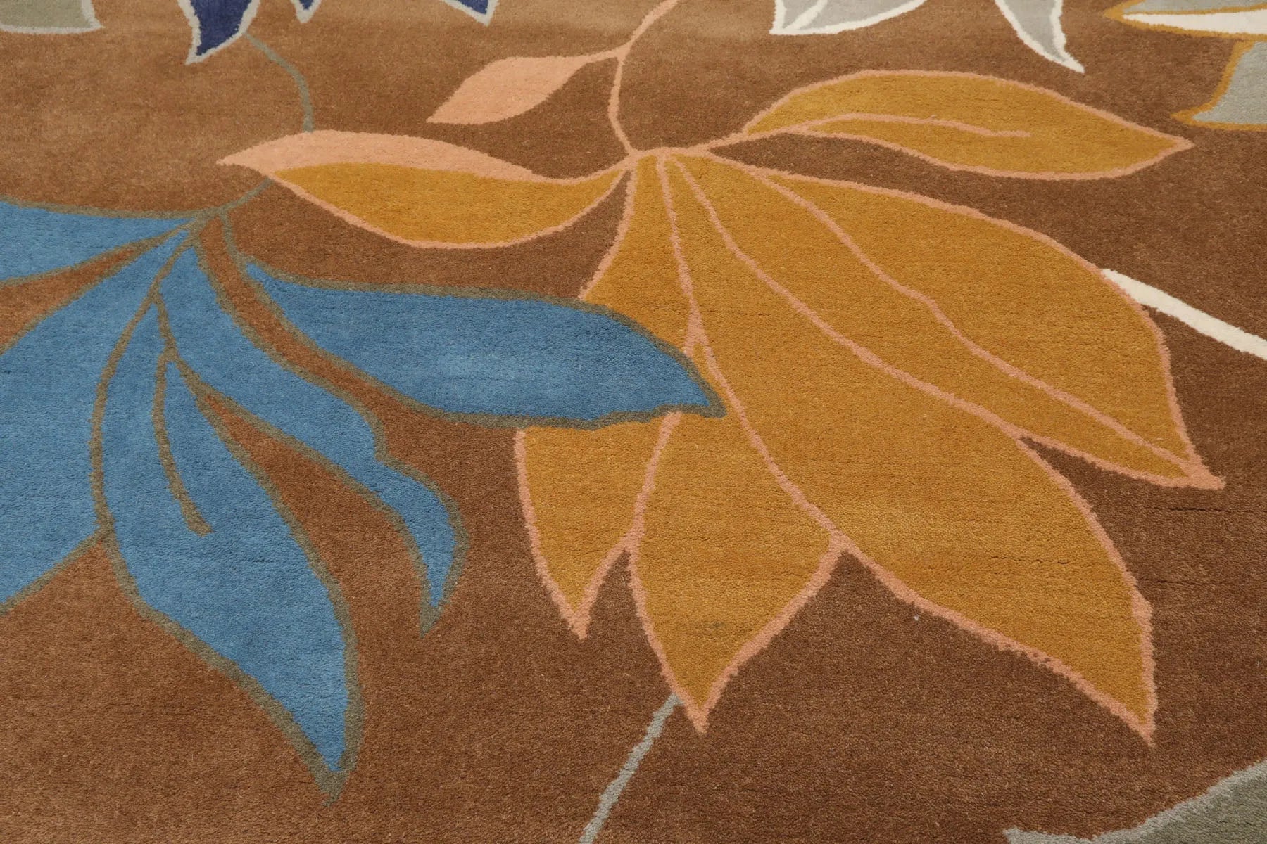 LoomBloom Multi Size Brown Hand Tufted Contemporary Floral Wool Oriental Area Rug-3