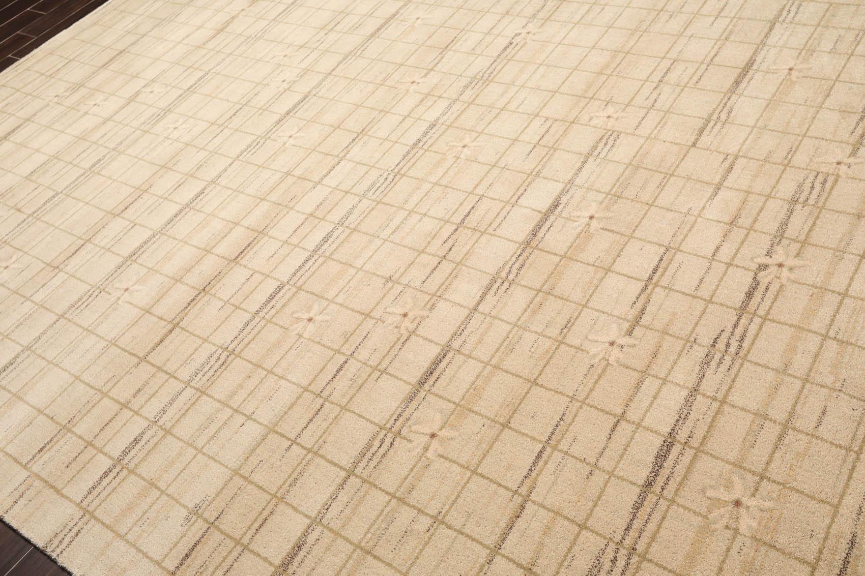 7'9" x 10'9" Machine Made 100% Wool Modern Oriental Area Rug Beige Mint-2