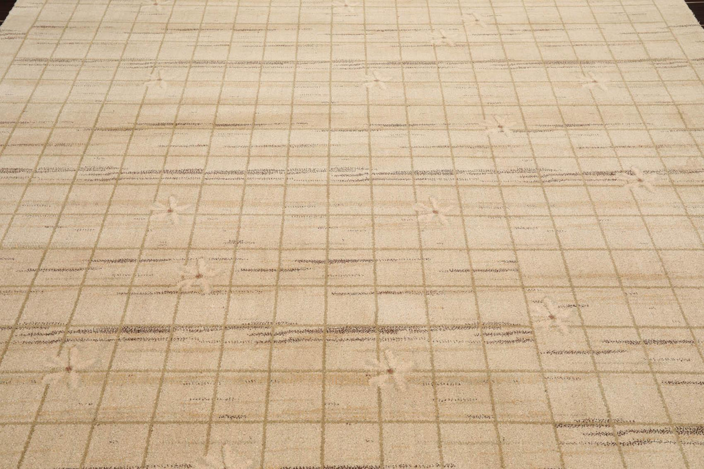 7'9" x 10'9" Machine Made 100% Wool Modern Oriental Area Rug Beige Mint-4
