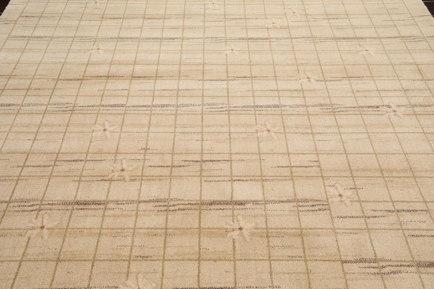 7'9" x 10'9" Machine Made 100% Wool Modern Oriental Area Rug Beige Mint-4
