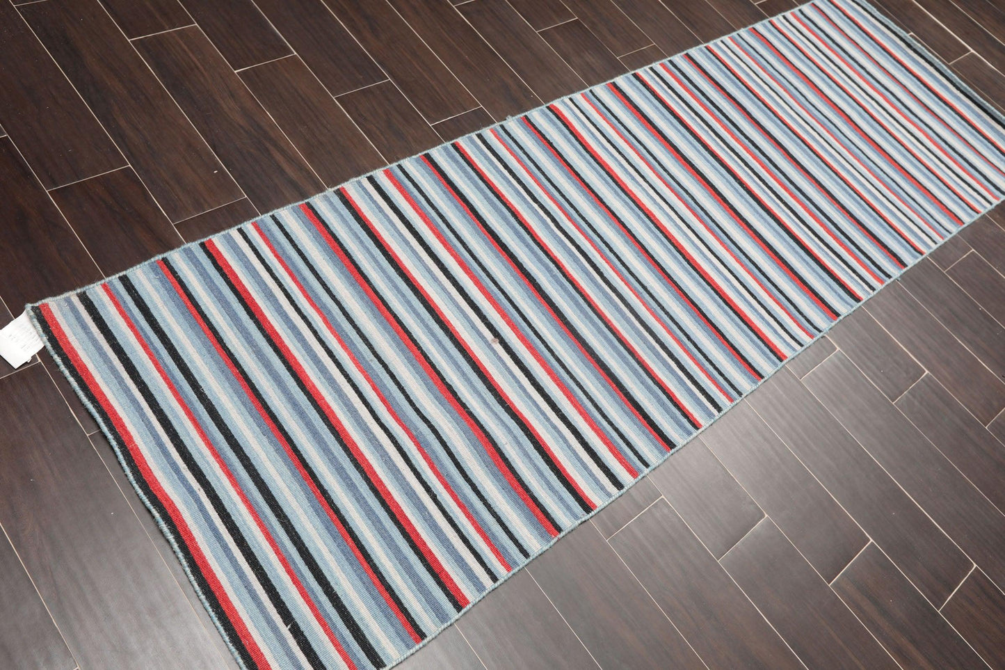 2'6" x 8' Hand woven Reversible Dhurry Traditional Oriental Area Rug Runner Blue-2