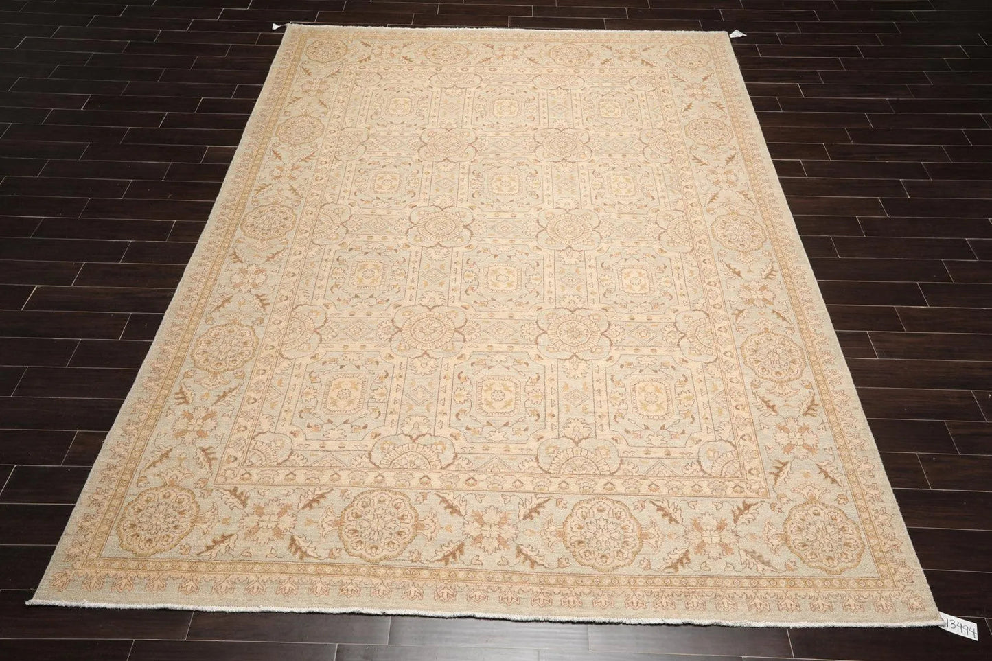 9' x 12' Hand Knotted 100% Wool Chobi Peshawar Oriental Area Rug Gray Beige-1