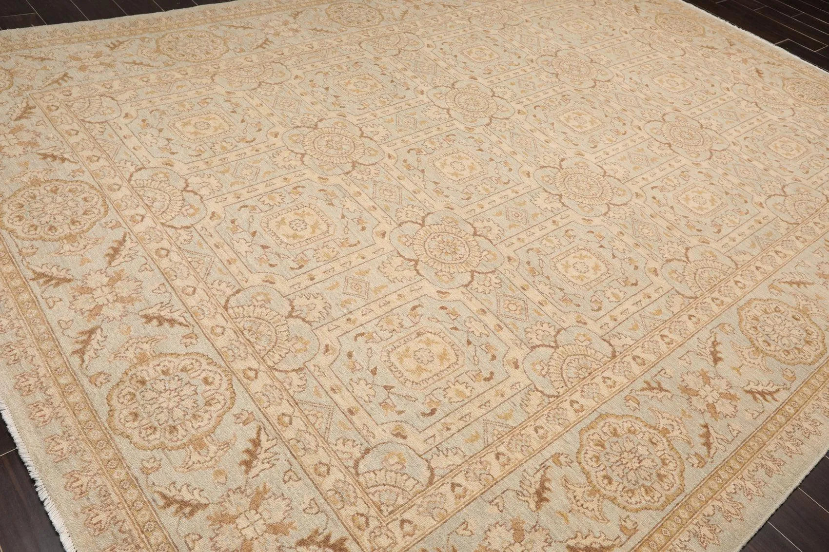 9' x 12' Hand Knotted 100% Wool Chobi Peshawar Oriental Area Rug Gray Beige-3