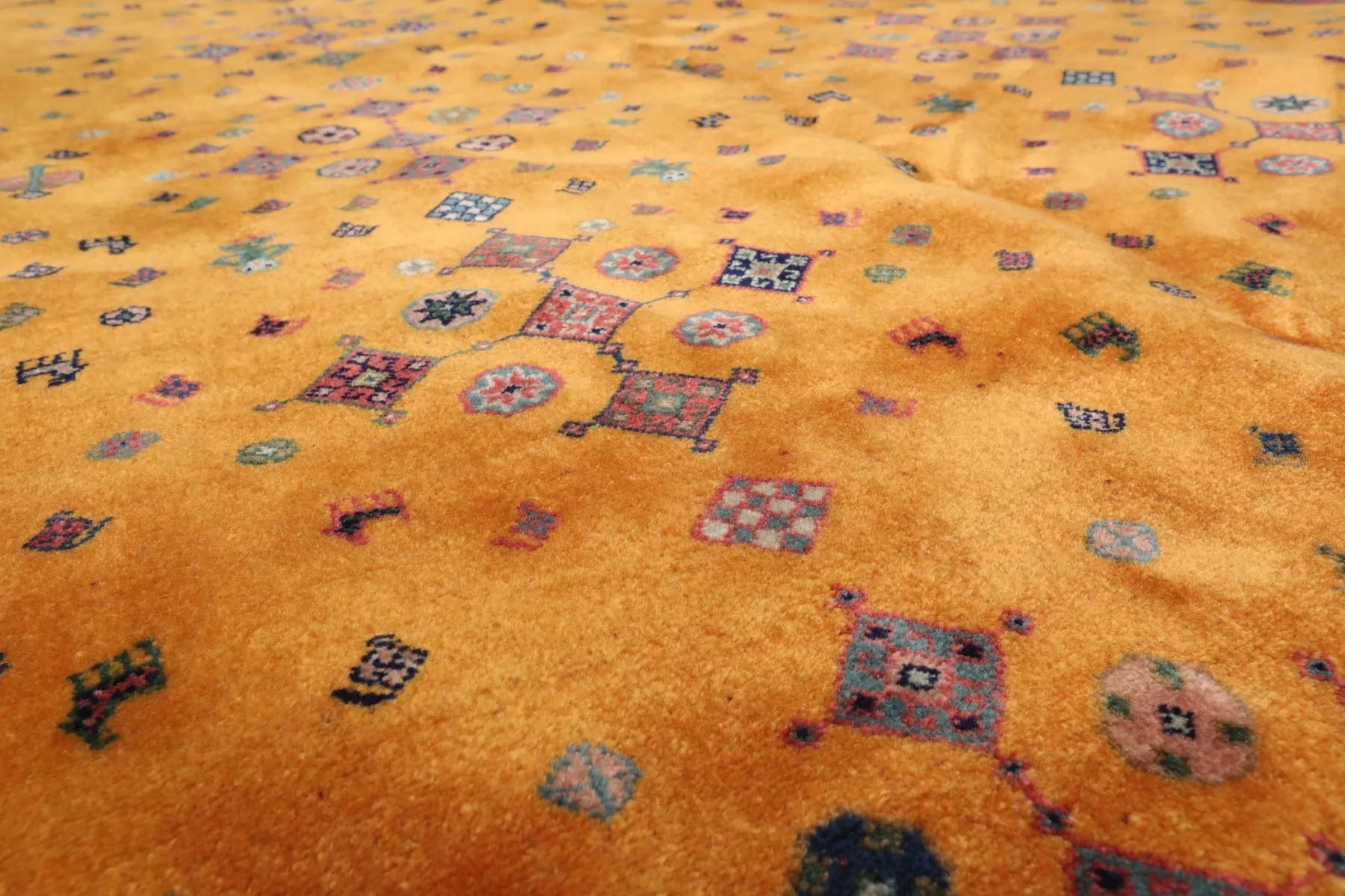 4'x6' Gold Hand Knotted Geometric Traditional 250 KPSI  Persian Wool Oriental Area Rug-4