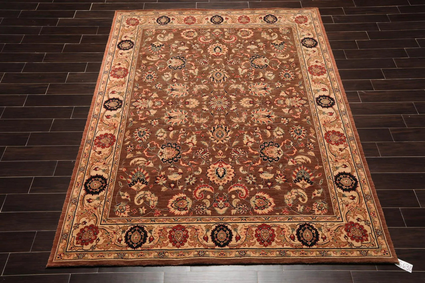 8x10 Brown Machine Made Parthia Ahar Khaki 100% Wool Traditional Oriental Area Rug-1