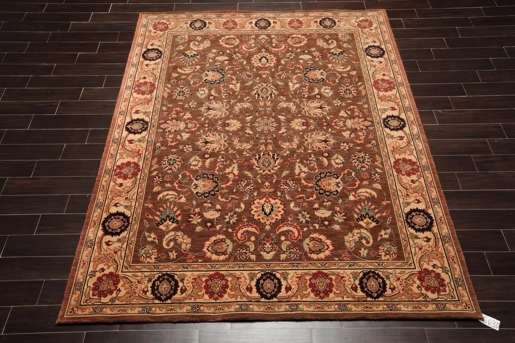 8x10 Brown Machine Made Parthia Ahar Khaki 100% Wool Traditional Oriental Area Rug-1