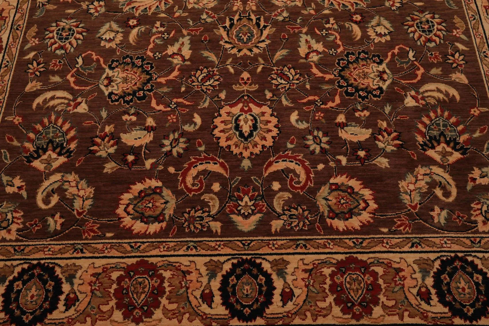 8x10 Brown Machine Made Parthia Ahar Khaki 100% Wool Traditional Oriental Area Rug-4