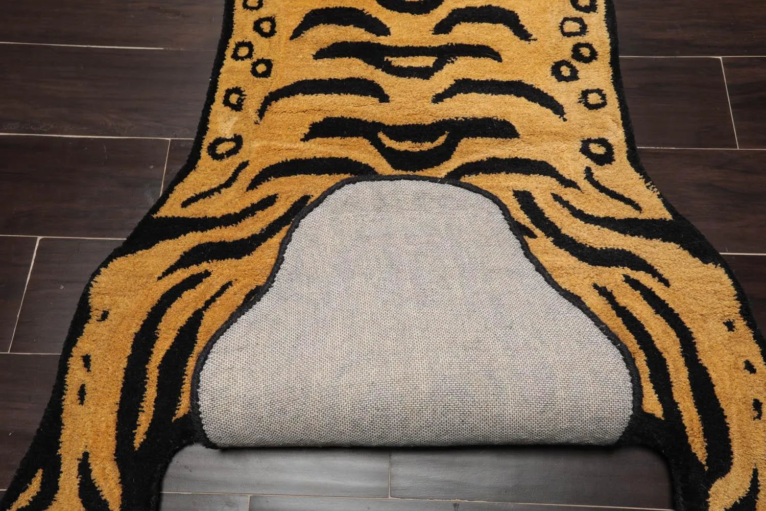 3x5 Gold Tiger Handmade 100% Wool Novelty/Animal Oriental Area Rug-2