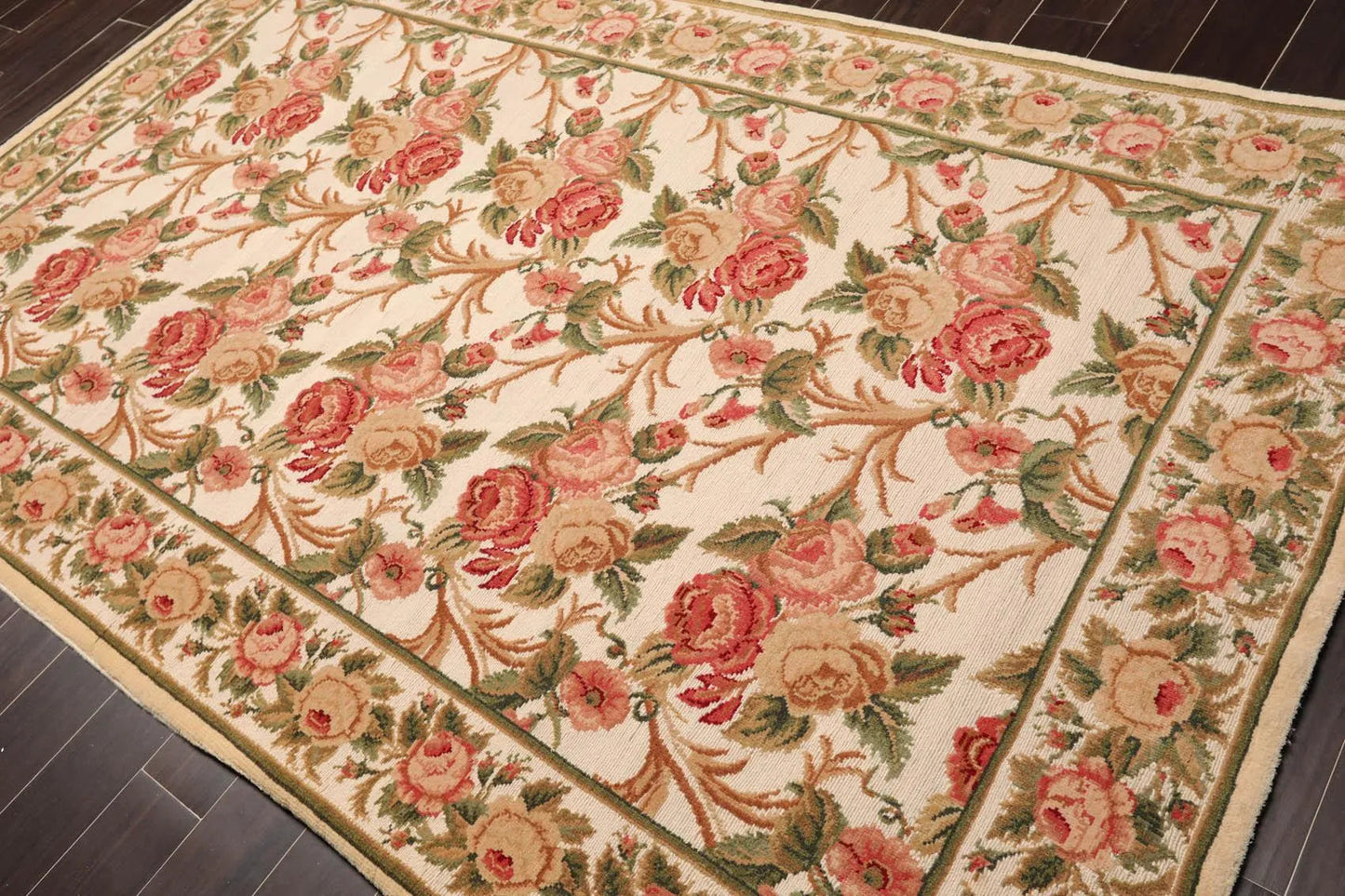 6'x 10' Costikyan Nettles Hand Knotted French Aubusson Savonnerie Area Rug Beige-2
