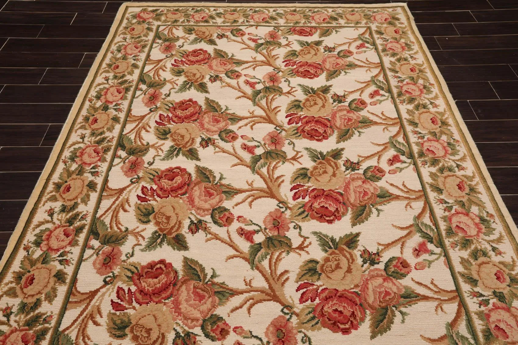6'x 10' Costikyan Nettles Hand Knotted French Aubusson Savonnerie Area Rug Beige-4