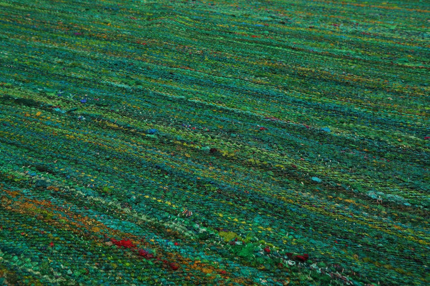 5' x 7'6" Hand Woven 100% Raw Silk Kilim Modern Oriental Area Rug Emerald-3