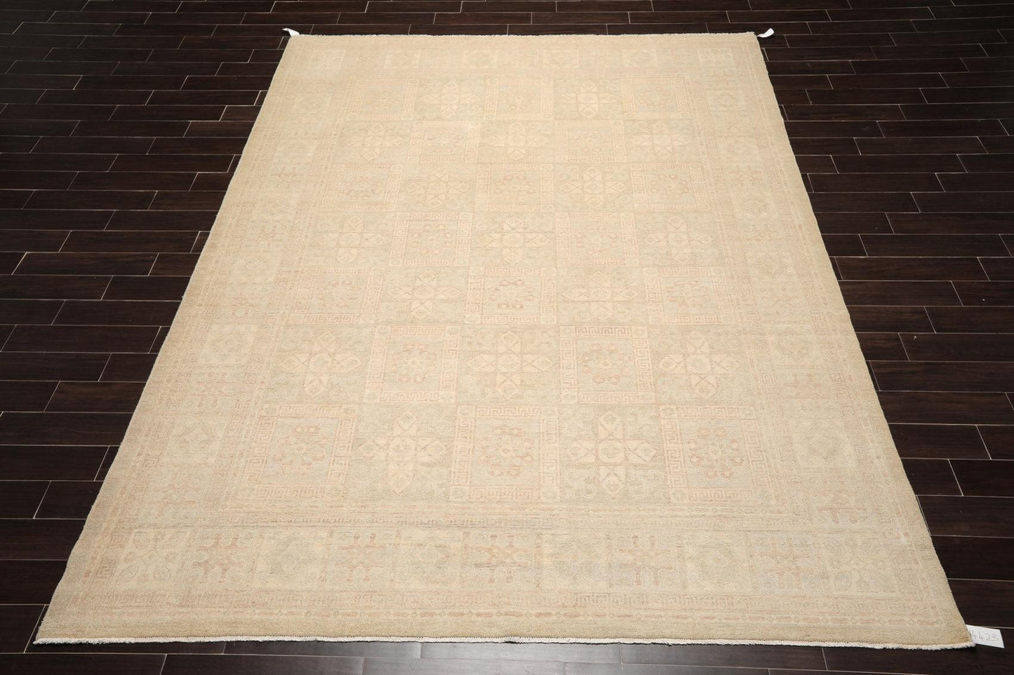 Muted 9'3" x 11'10" Hand Knotted 100% Wool Super fine Peshawar Area Rug Beige-1