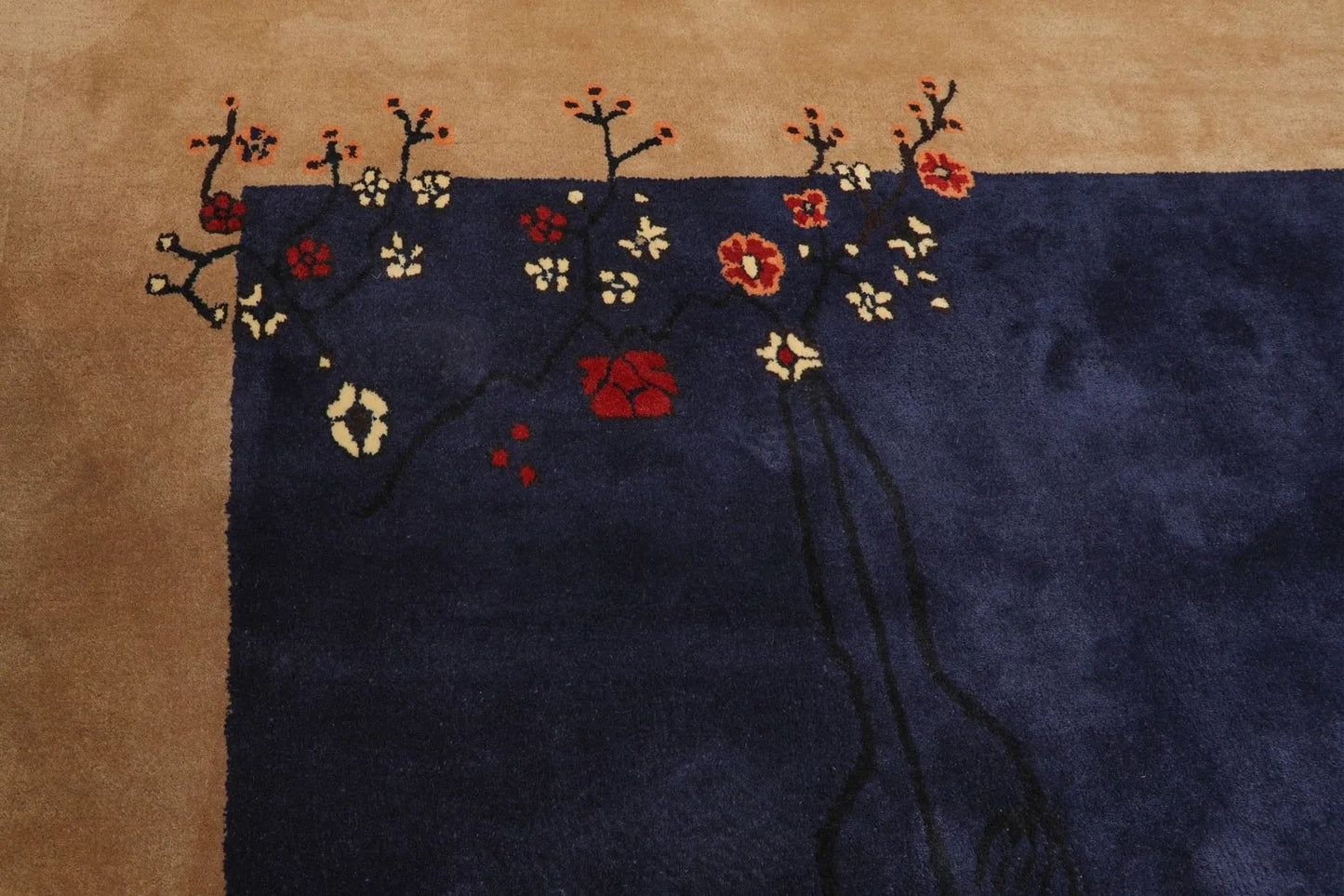 LoomBloom Multi Size Navy Hand Tufted Vase Transitional Chinese Art Deco New Zealand Wool Oriental Area Rug-4