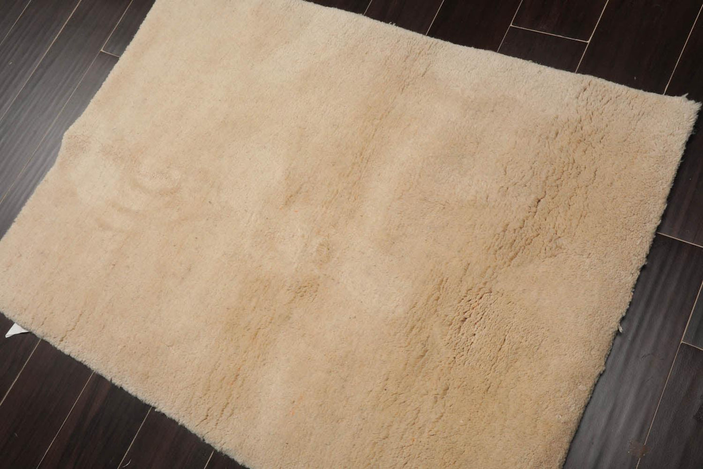 Vintage Gabbah Hand Knotted Modern Wool Area Rug Ivory 2'10" x 3'11"-1