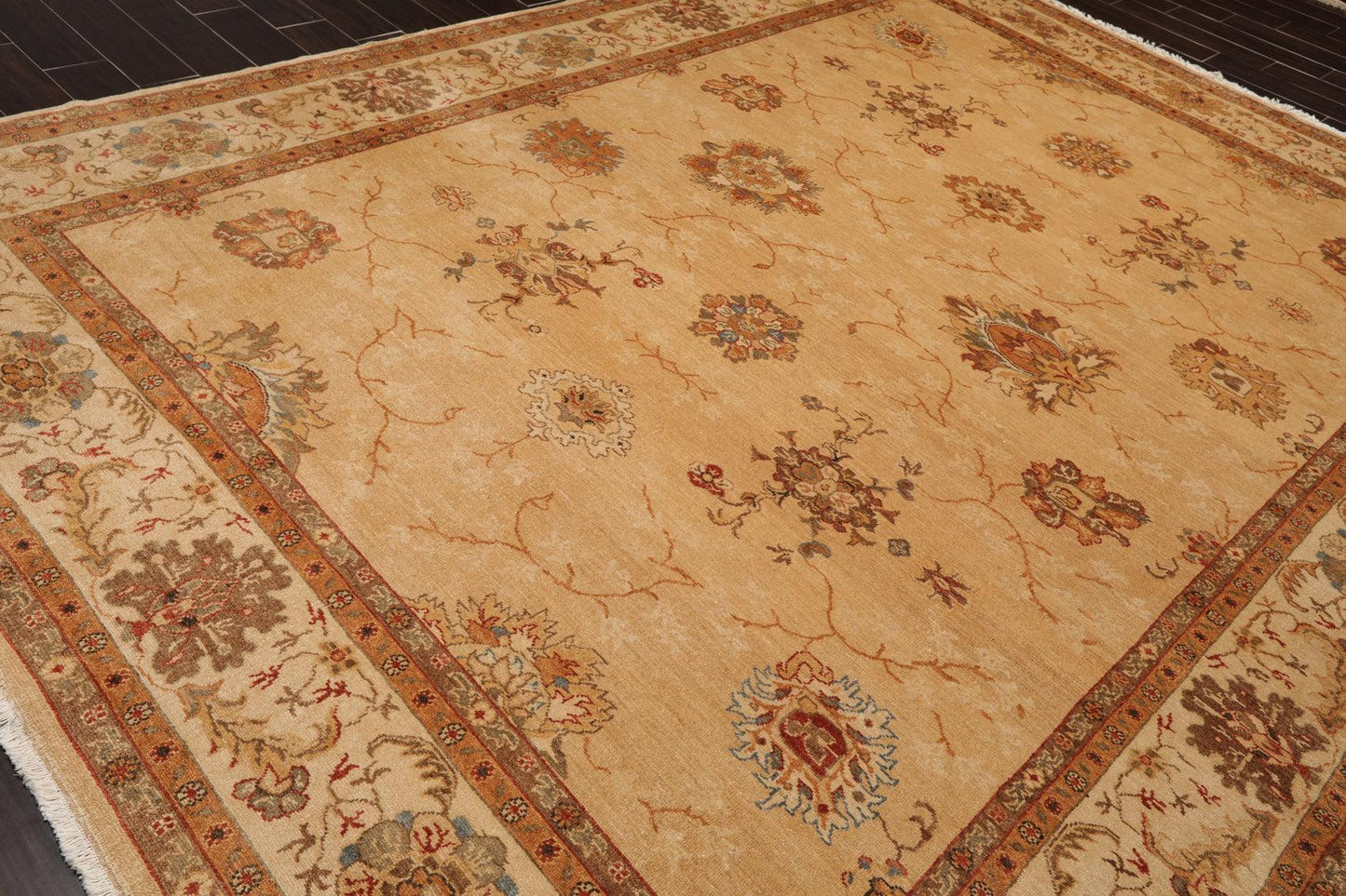 9'4" x 12'7" Hand Knotted 100% Wool Oushak Vegetable Dye Oriental Area Rug Tan-2